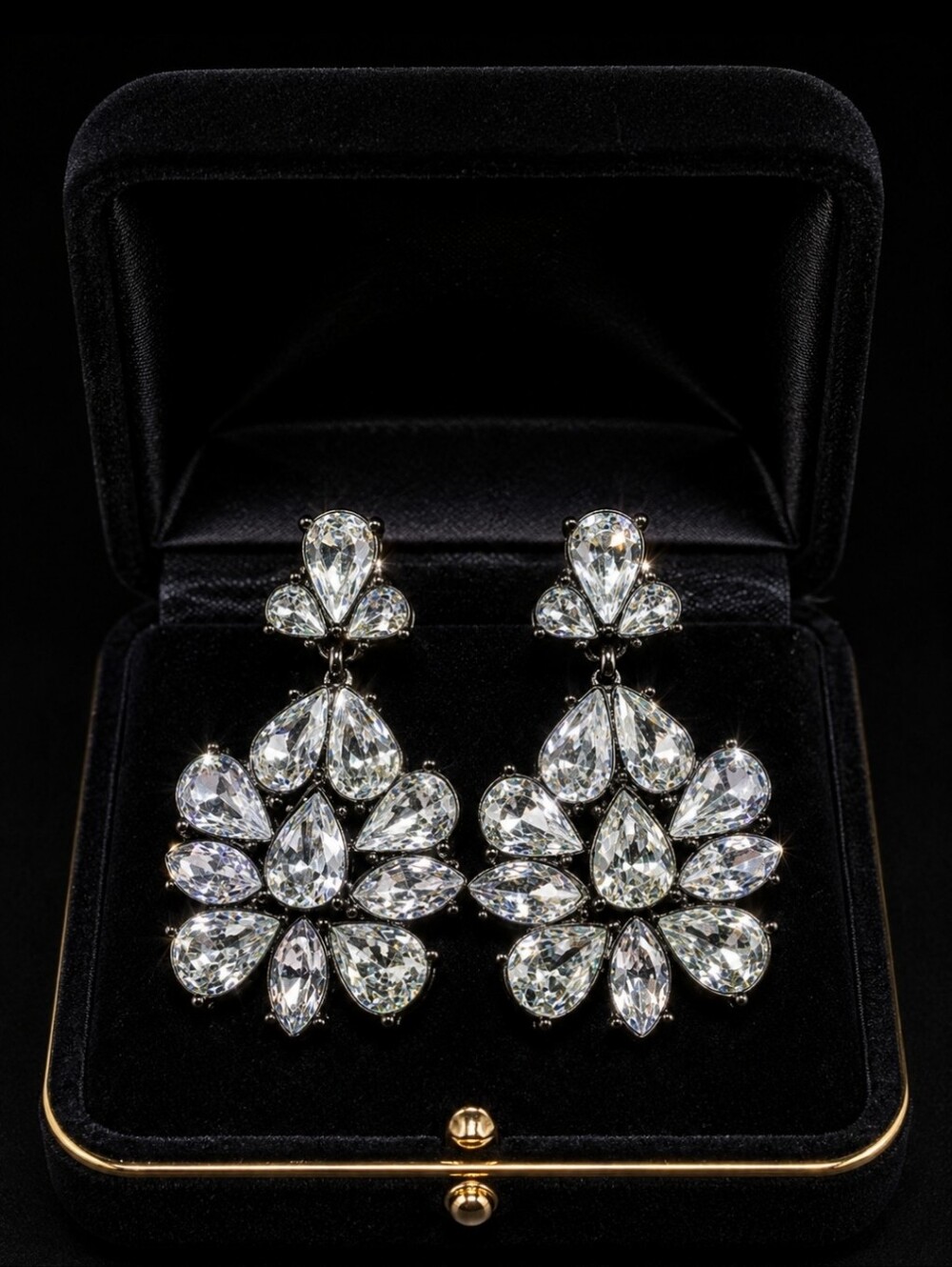 SugarFix Bauble Bar Statement Earrings Pierced Clear Teardrop Navettes Sugar Fix